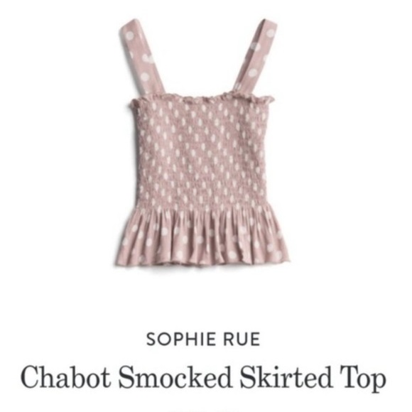 Sophie Rue Chabot Smocked Peplum Polka Dot Top size Medium - Picture 1 of 5
